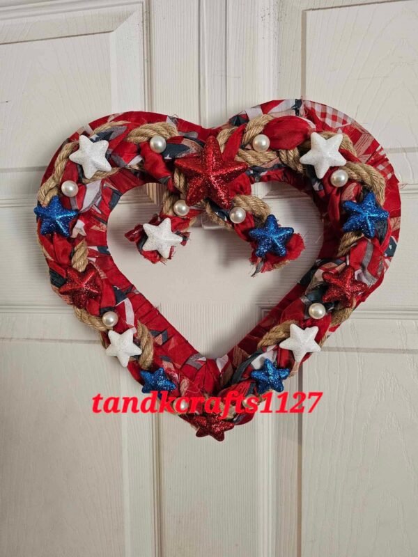 4th of July Heart +Stars Wreath
