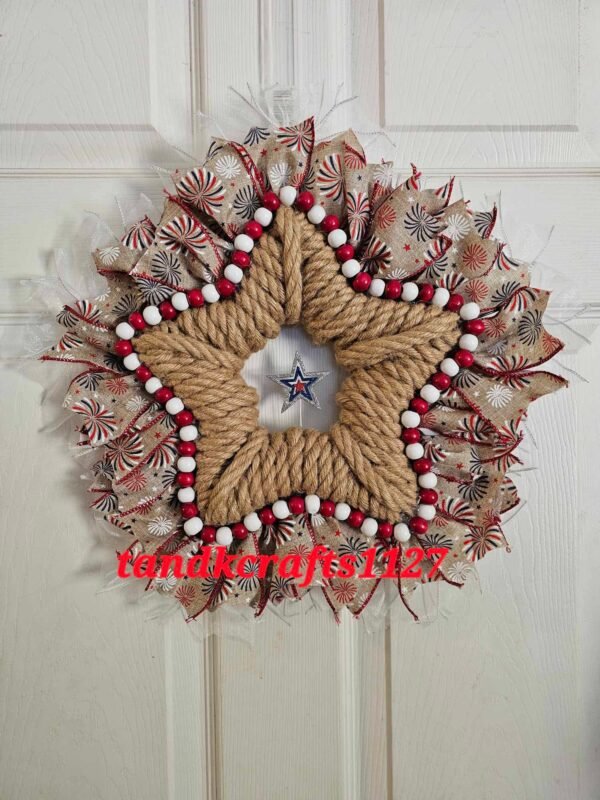 4th of July Star Fireworks Wreath