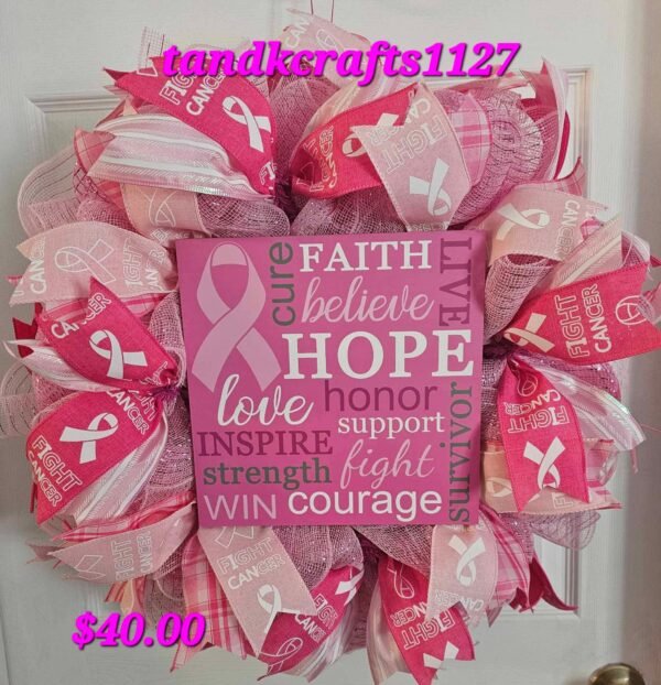 Breast Cancer Hope Wreath